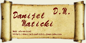 Danijel Maticki vizit kartica